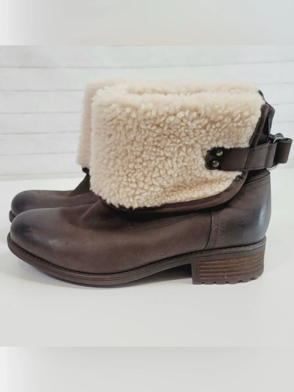 UGG Women’s Dark Brown Aldon Buckle Mid-Calf Boots